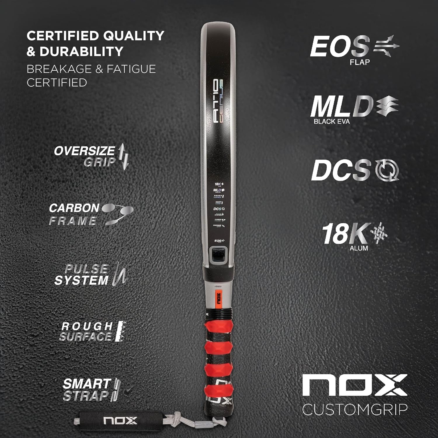 NOX NOX At10 Genius 18k By Agustin Tapia - Racchetta da padel 360-375 gr